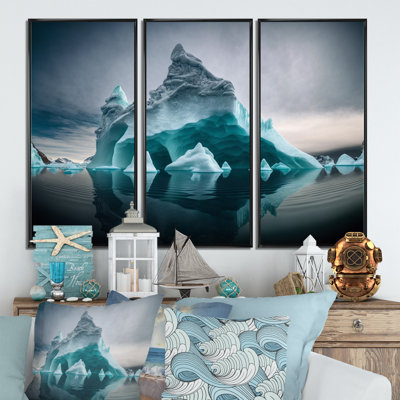 Iceberg IV de North Atlantic bleu et blanc - Iceberg IV de North Atlantic bleu et blanc - 3 pièces sur toile