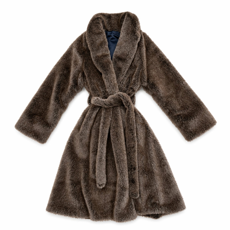 Manteau de luxe en vison brun, S/M, Brun