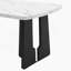 Table de salle à manger 63 po moderne en faux marbre - plateau en marbre noir / blanc avec pieds géométriques robustes, table de cuisine et de salle à manger élégante pour la maison, appartement, bureau, facile à assembler, blanc + noir-554736454