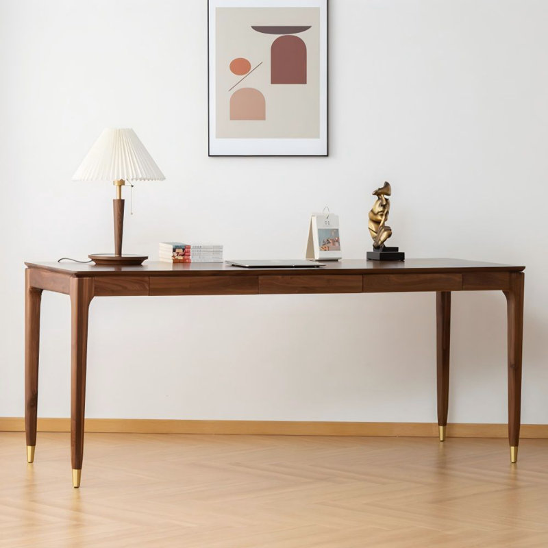 Bureaux rectangulaires en bois massif brun noisette, H 29,53 po x l 70,87 po x P 25,59 po