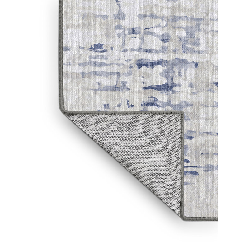 Machine Washable Gray Area Rug, Rectangle 6' x 9'