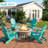 Set of 2 Folding HDPE Adirondack Chairs with Dual Cup Holders – All-Weather Outdoor Patio Seating-908276596