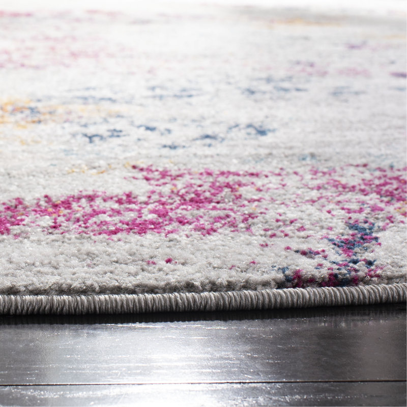 Tapis oriental gris clair / fuchsia Christa, Rectangle 9 pi x 12 pi