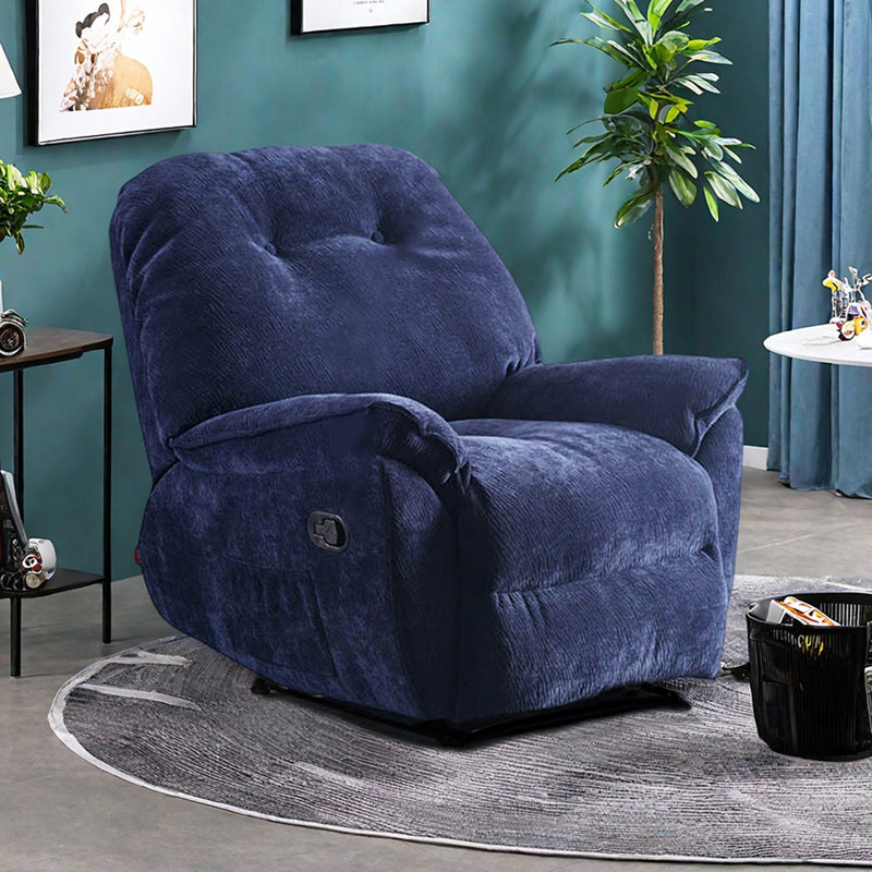 Fauteuil inclinable ergonomique manuel Liggett, Bleu très foncé