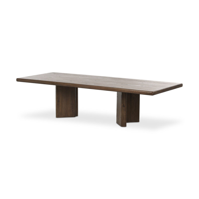 Castro Oak Double Pedestal Dining Table, Gray Reclaimed French Oak