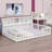 Floor Bed With Side Bookcase,Shelves,Guardrails