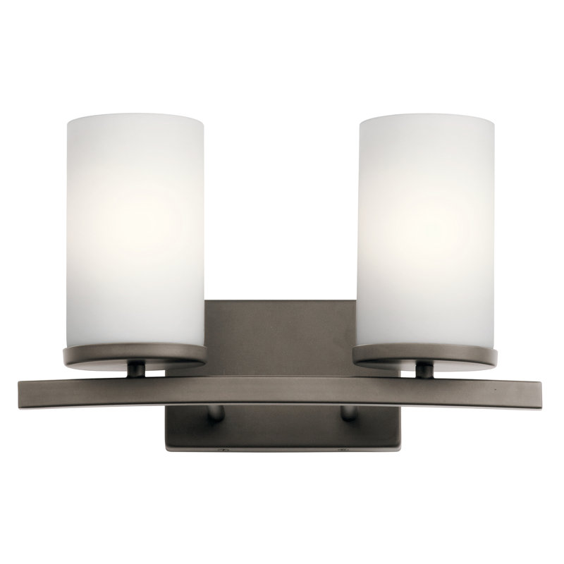Crosby 15" Bronze 2-Light Cylinder Vanity Light