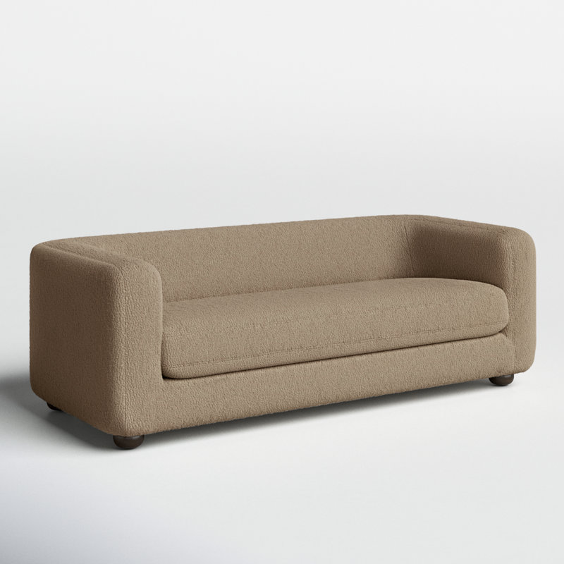 Lovatt Upholstered 84'' Sofa, Sheepskin Camel Sherpa