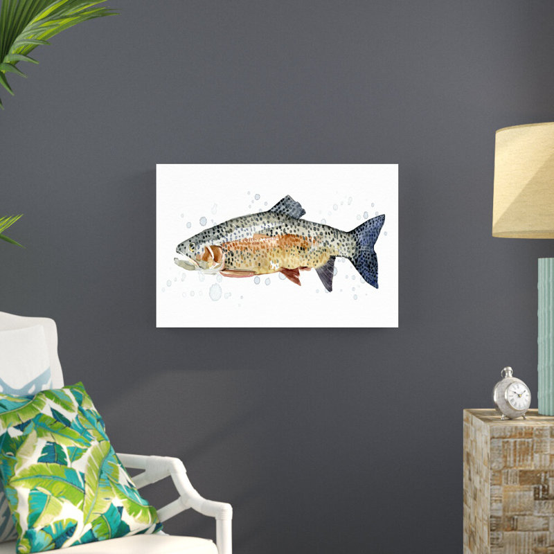 " Rainbow Trout II " by Emma Caroline Painting Print, 20" H x 30" W