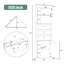 Armoire haute triangulaire avec 3 tiroirs et tablettes réglables, armoire d'angle, armoire d'appoint-730015778