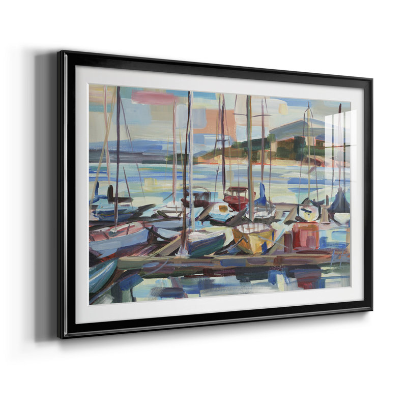 " Leschi Evening ", Black Framed, 26.5" H x 36.5" W x 1.5" D
