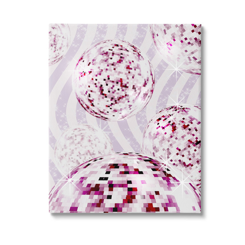 Art mural sur toile Glam Disco on Stripes par Ziwei Li, H 40 po x l 30 po