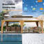 14 pi. L 22 pi. Pavillon de jardin en aluminium D Pro Series, pavillon de jardin à toit rigide de qualité supérieure avec double toit en acier galvanisé, pavillon extérieur permanent en métal avec rideau et filet pour patio, pelouse, terrasse