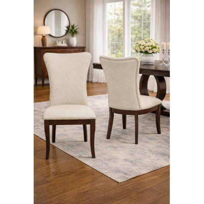 Alejandrino Polyester / Polyester Blend Upholstered Side Chair in Off-White