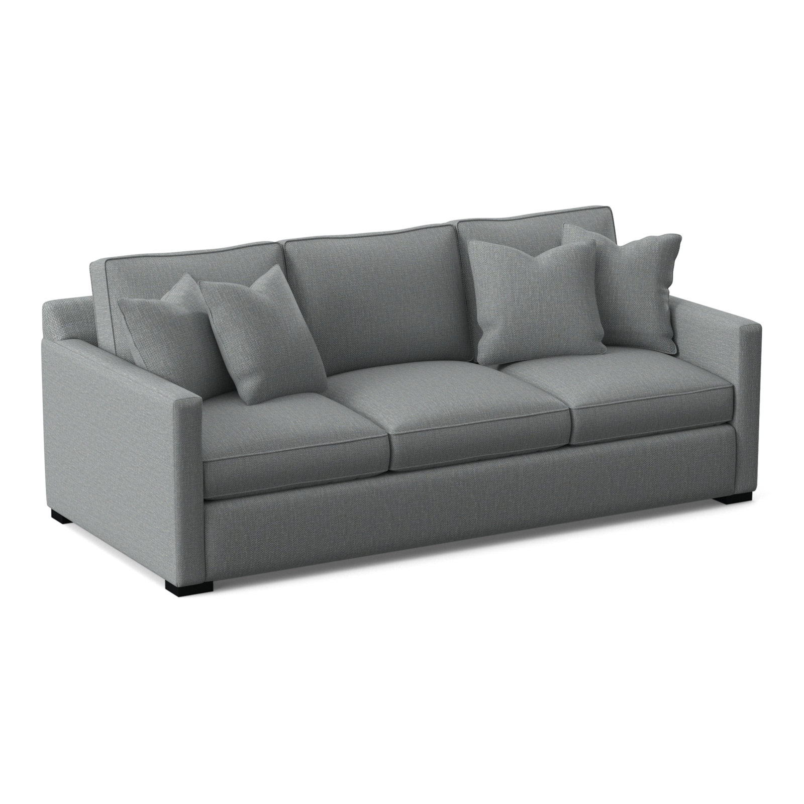 Bel-Air 87'' Upholstered Sofa, Black, Light Blue Performance Fabric; 0851-55