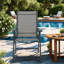 Chaises de salle à manger de patio en acier durable, conception empilable moderne pour une utilisation extérieure