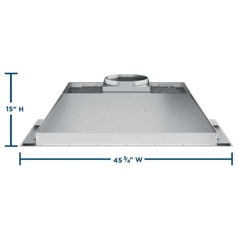 46.5" 1220 CFM Convertible Insert Range Hood in Stainless Steel with Nightlight Wi-Fi Remote Control Included