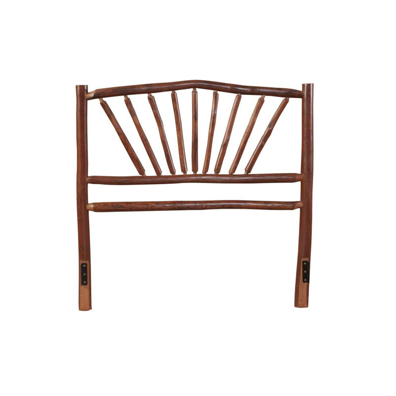 Fireside Lodge Hickory Log Sunburst Headboard - King - Natural, King