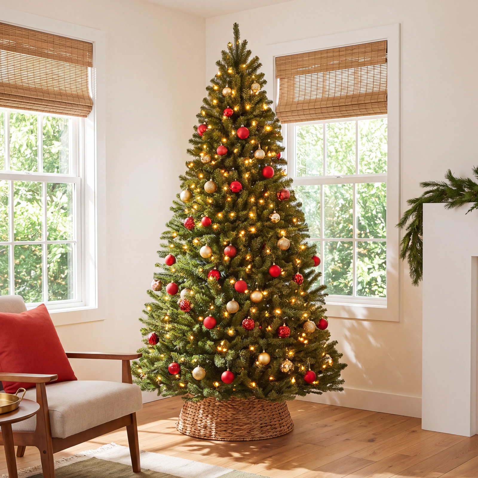 Cashmere Flocked Pre-Lit Spruce Christmas Tree, 6ft
