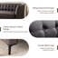 Canapé capitonné 85,65 po Chesterfield-669215534