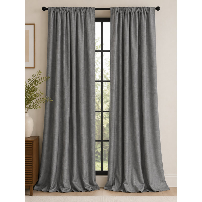 Beldon Blackout Curtain Single Panel, Black, 54" x 108"
