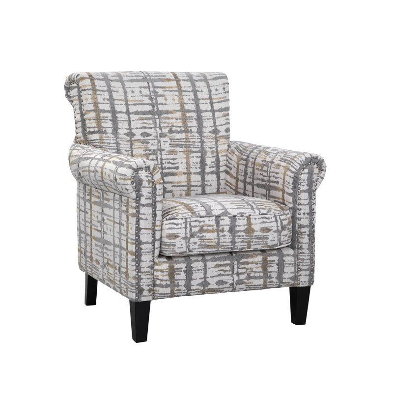 Fauteuil Cavedon, Mélange de polyester doré / gris