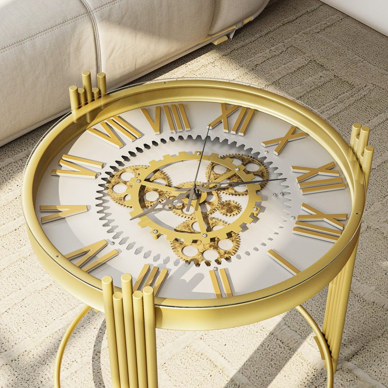 Unique End Table With Clock Top