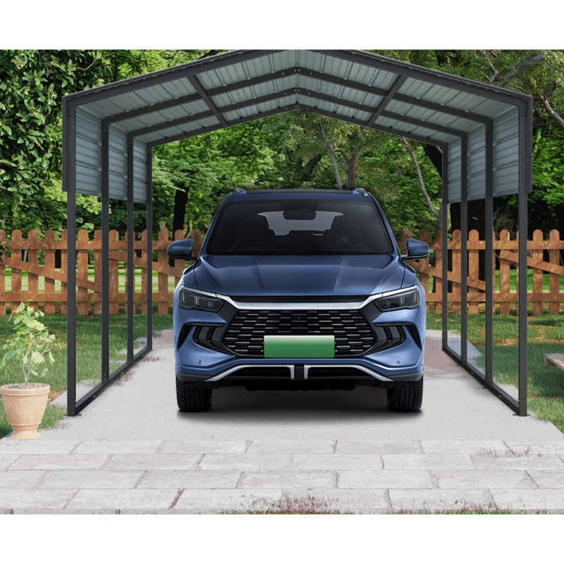Abri de voiture en acier galvanisé 10 pi x 15 po x 8 pi - Auvent robuste avec conception polyvalente