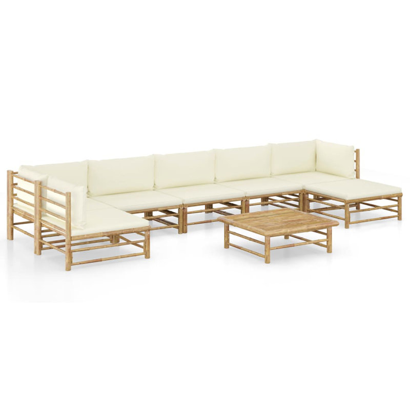 Ensemble de patio 6 pièces avec coussins Koehn, Gris foncé, 4x Corner + Middle + Table