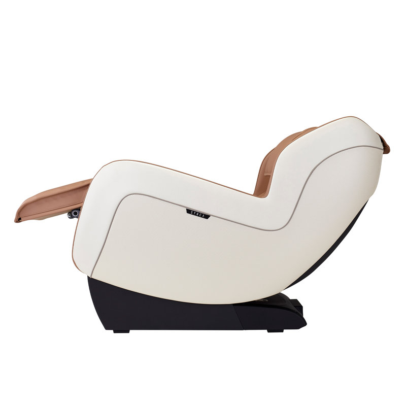 Faux Leather Heated Massage Chair, Beige
