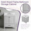 Meuble-lavabo autoportant de 76 cm avec lavabo et armoire de rangement en bois massif