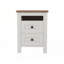 Ensemble de chambre à coucher 3 pièces avec lit plateforme pleine grandeur avec tête de lit double à porte coulissante et station de charge, table de chevet et commode, blanc et brun-1207330372-1207330377