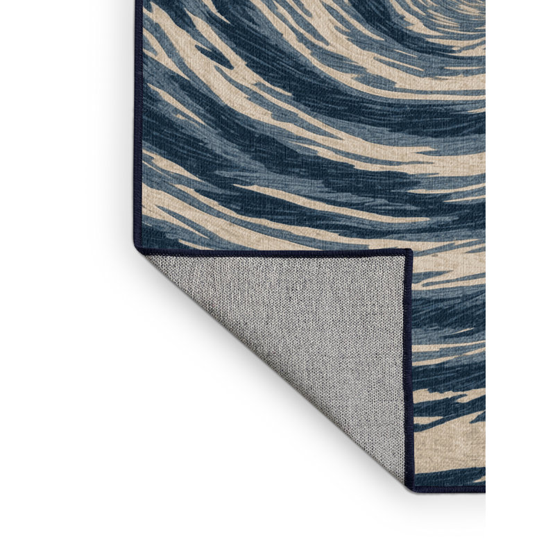 Tapis gris lavable à la machine, Rond 4 pi