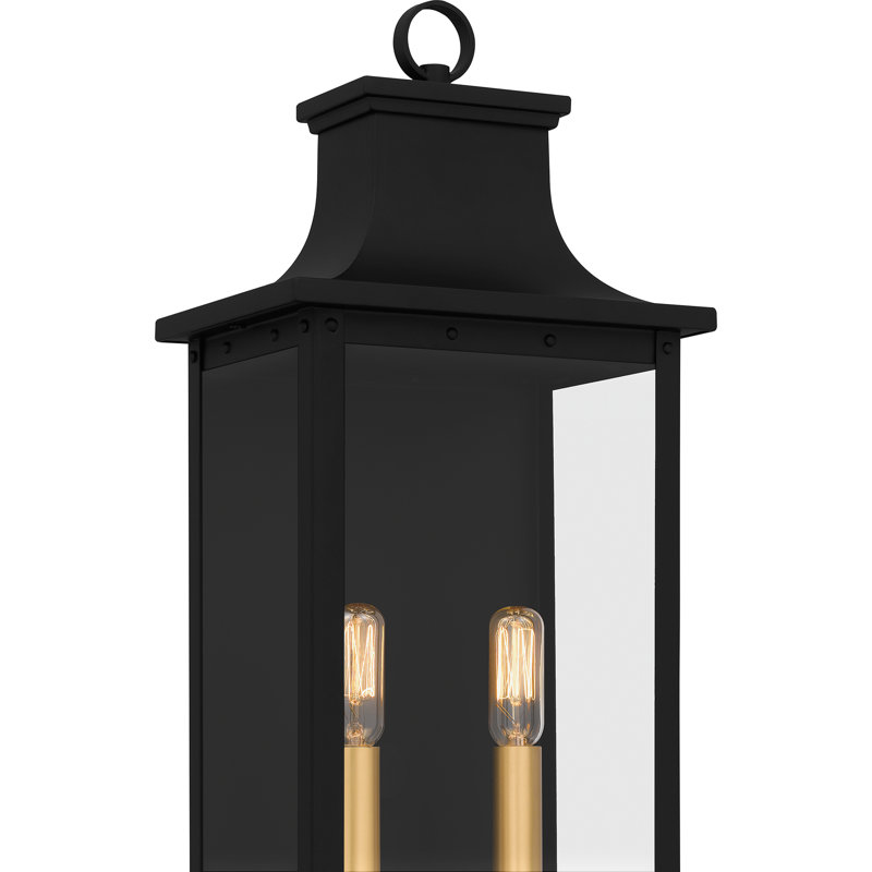 Omerah 2-Light Matte Black Outdoor Wall Lantern
