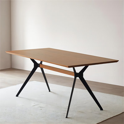 Rectangular Retro Style Solid Wood Dining Table