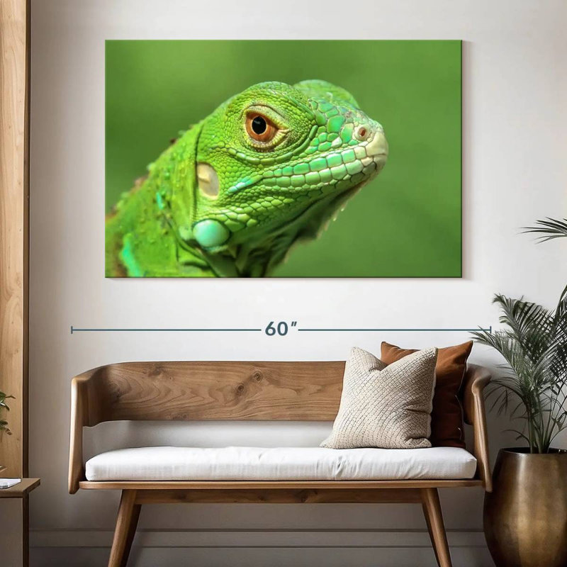 Green Lizard Closeup, 34" H x 51" W