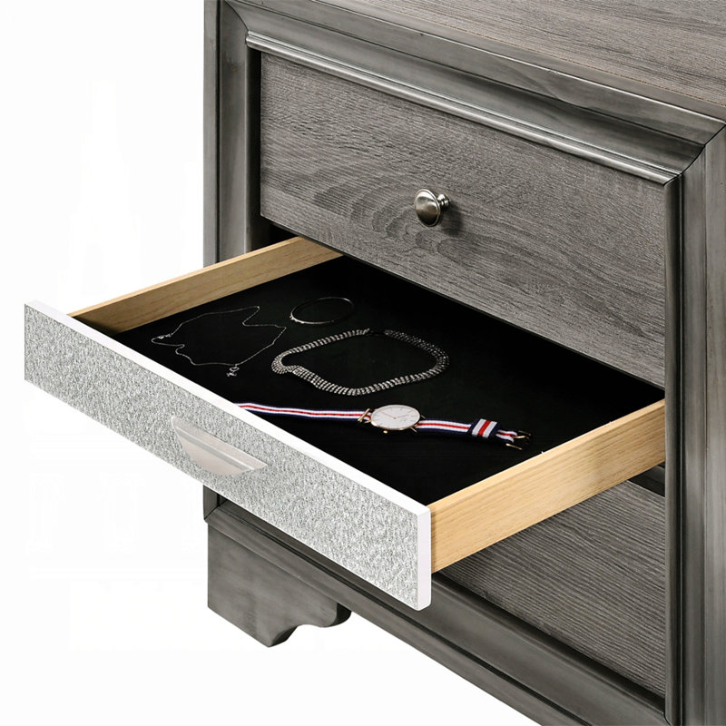 Table de chevet de chambre à coucher, table de bout en bois avec tiroirs de rangement pour le salon