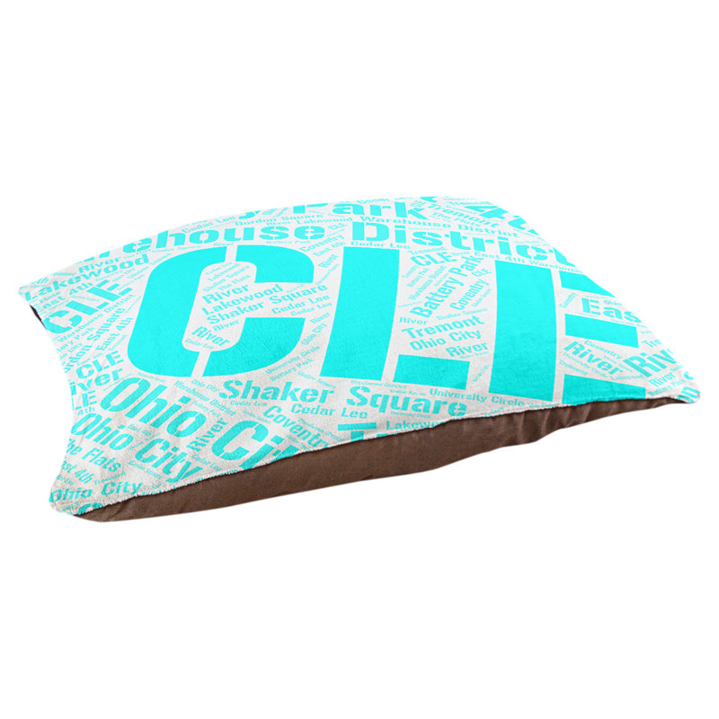 Polyester Pet Bed, Cleveland, Large (40" W x 30" D x 14" H), Cyan