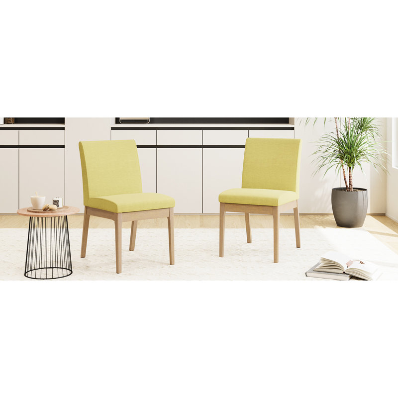 Ensemble de 2 sièges de salle à manger simples en tissu - l 17,52 po x H 32,09 po, siège H 19,25 po, chaises d'assemblage fascinantes