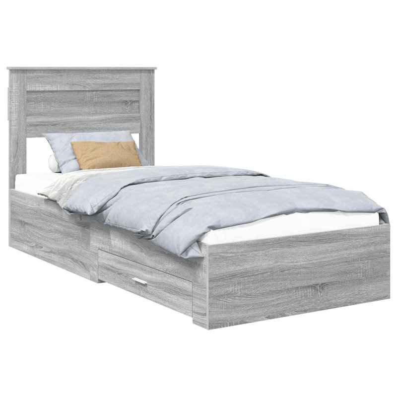 Bed, Silver/Grey Sonoma