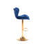Ensemble de 2 tabourets de bar, avec repose-pieds chromé et base pivotante réglable en velours-125536238