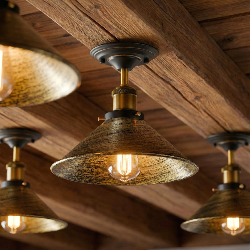 Semi Flush Mount, Brushed Brass