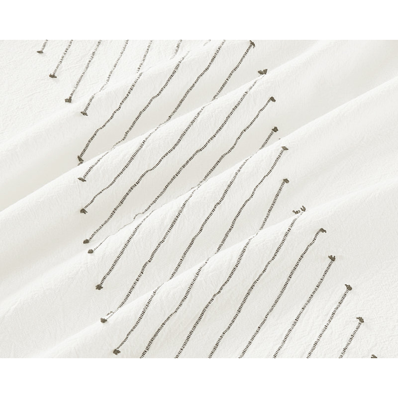 Ensemble de housse de couette 100% coton 3 pièces Rytham, Housse de couette très grand et 2 taies d'oreille
