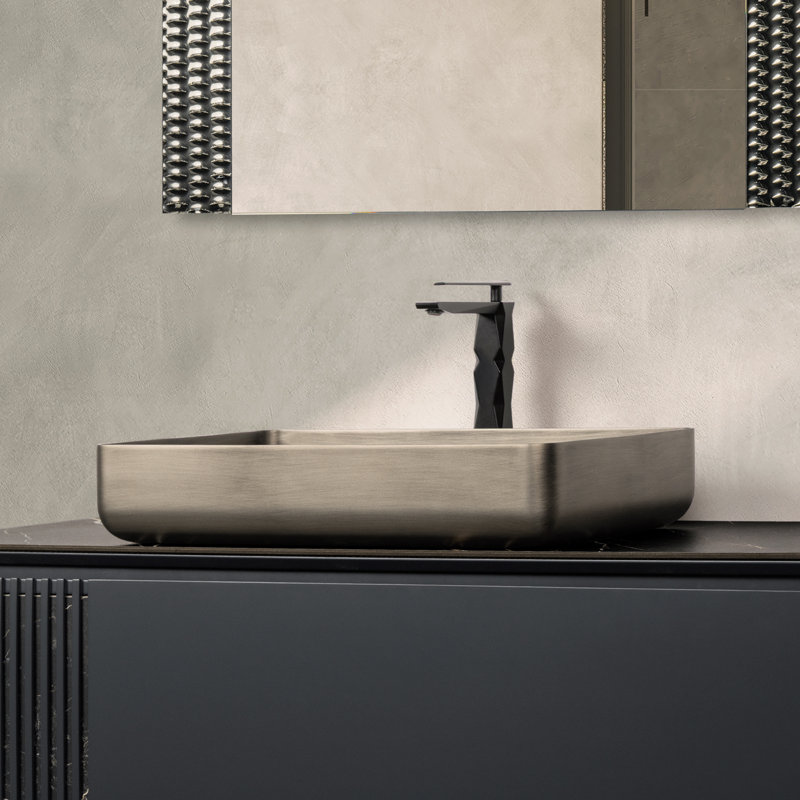 Luxury Rectangle Bathroom Vessel Sink In Bronze