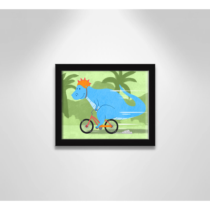 «Riding Dino 1», impression sur papier, H 8 po x l 10 po x P 1,18 po, Encadré de boîte noir