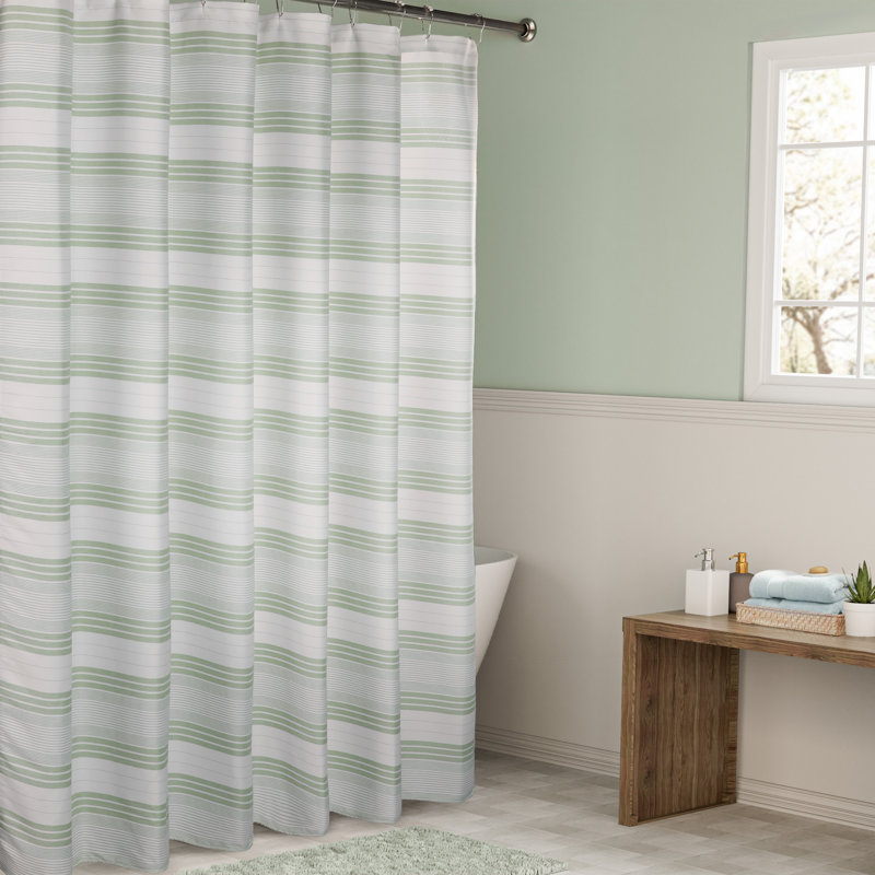 Rideau de douche Beach Stripe, Sauge