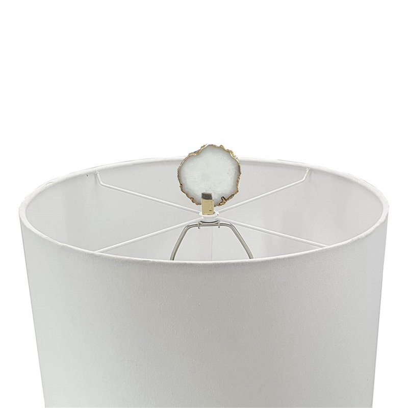 Lampe de table fendue en agate fumée D14 x 29,5 po avec base en marbre