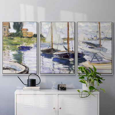 Bateaux à petit - Toile encadrée multi-pièces