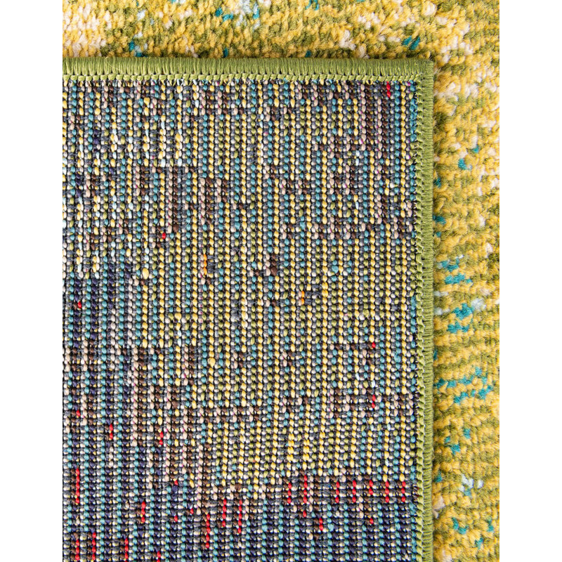 Tapis rose tissé à la machine Rizer, Carré 7 pi 1 po