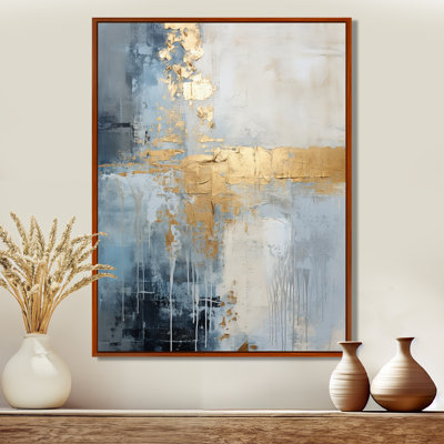 beige and gold simple winter landscape - Winter Landscape Framed Wall Art